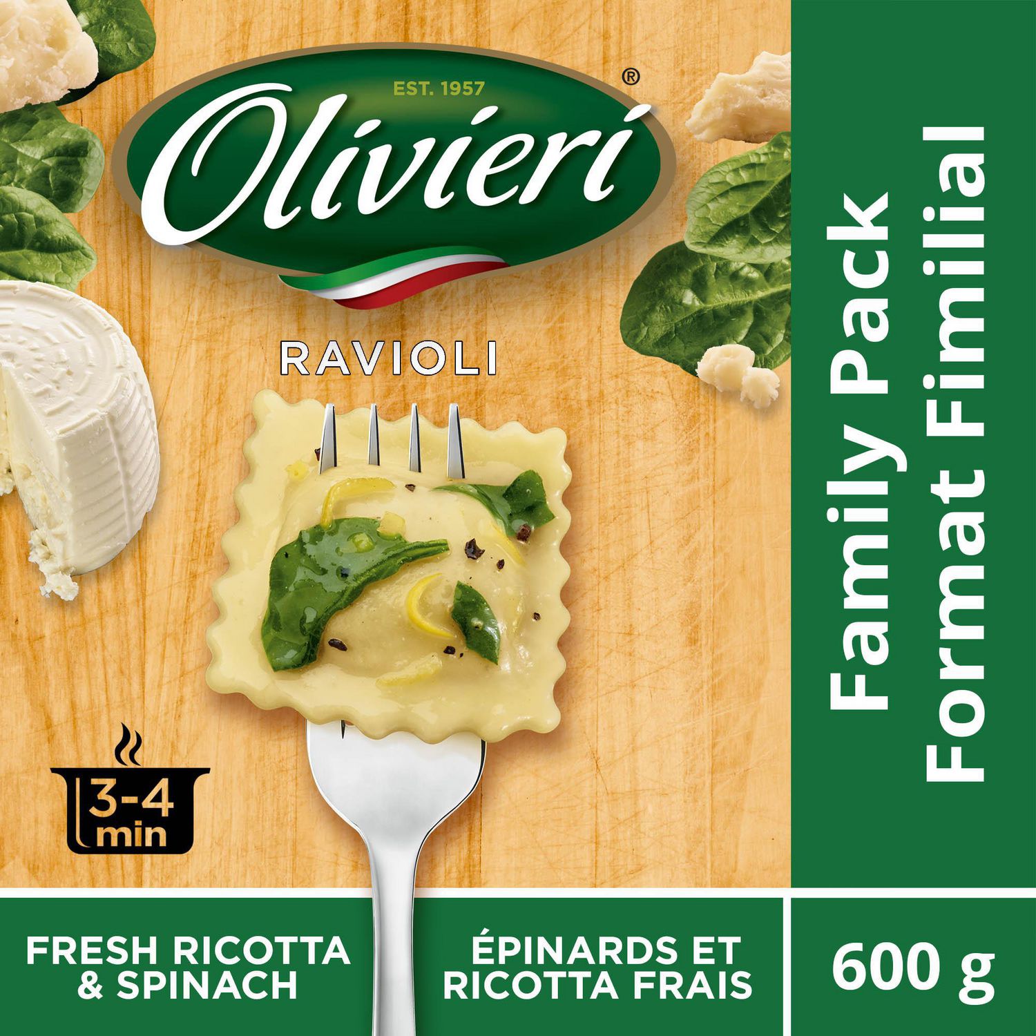 Olivieri Fresh Ricotta Spinach Ravioli Pasta Walmart Canada