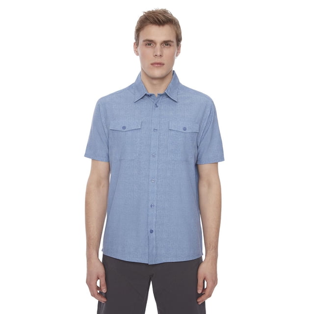 Dark Black Men's Short-Sleeve Button-Down
