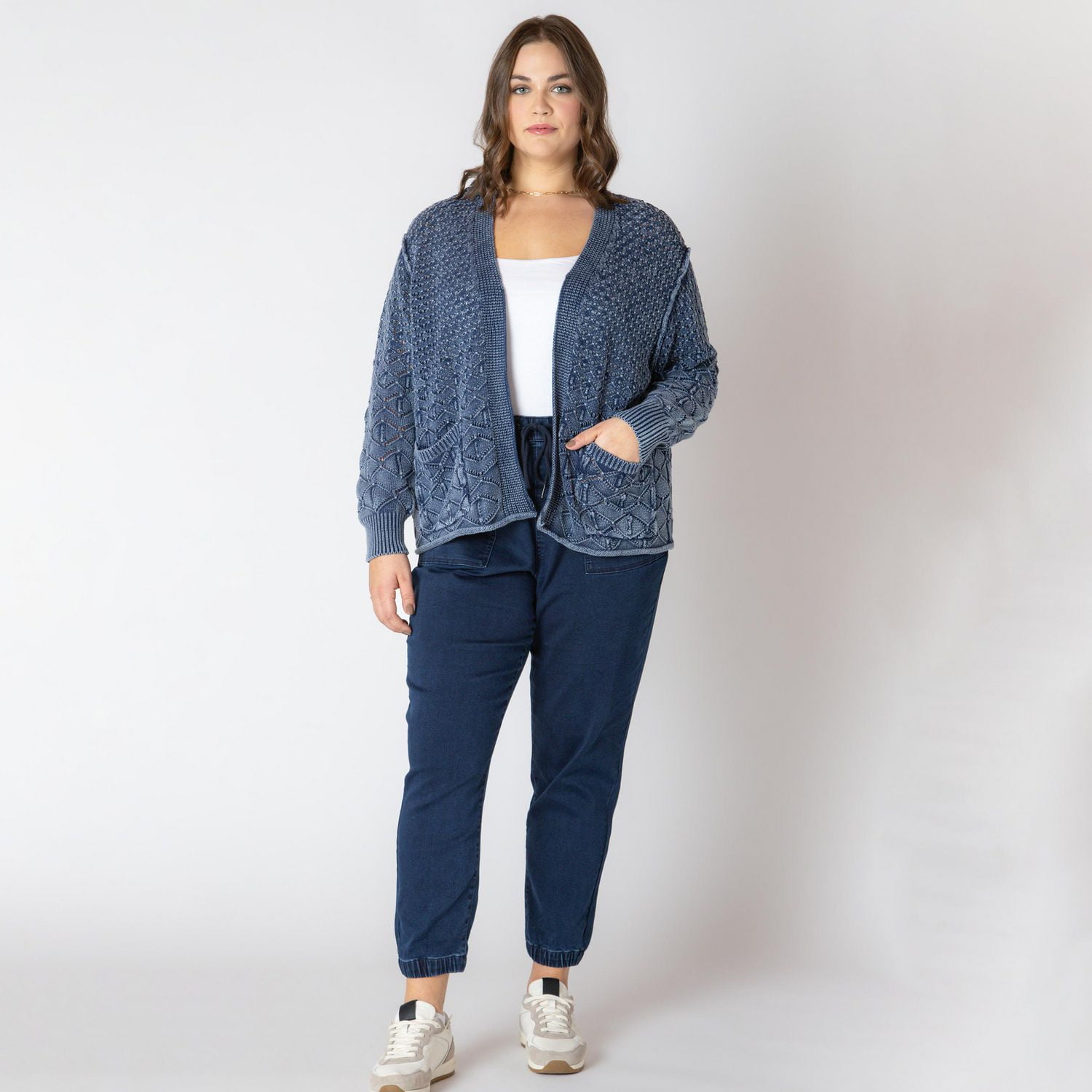 Devoted Women's Plus long sleeve knit cardigan