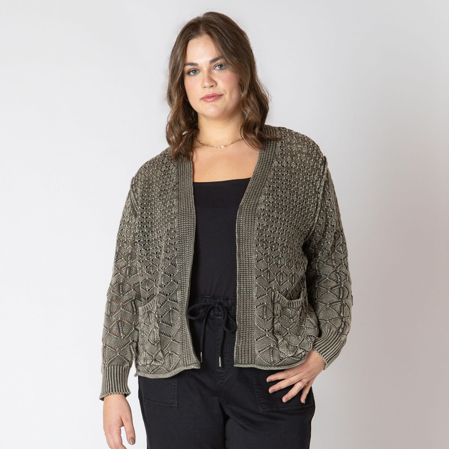 Devoted Women's Plus Size long sleeve knit cardigan