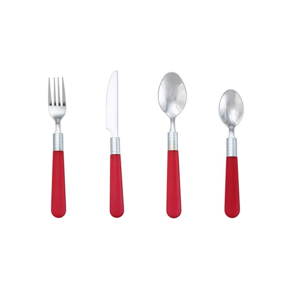 Mainstays 16Piece Red Flatware Set in Round Caddy Walmart.ca
