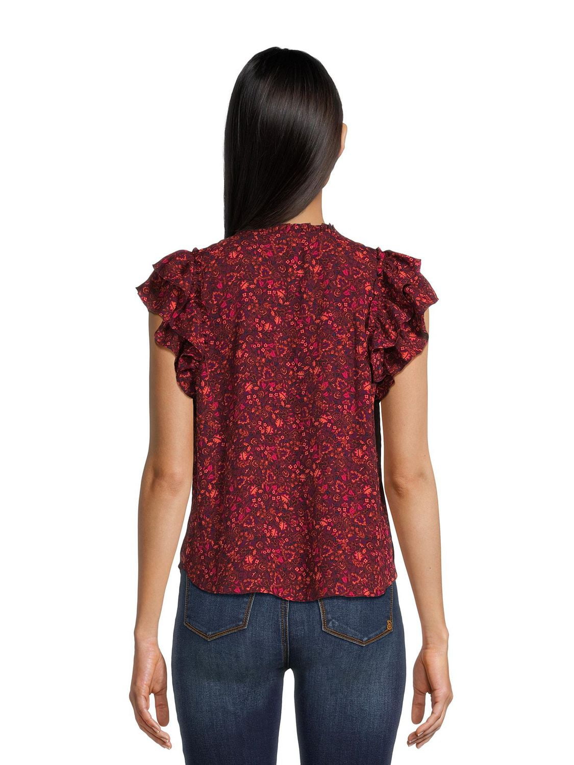 BCBG PARIS FLUTTER SLEEVE TOP