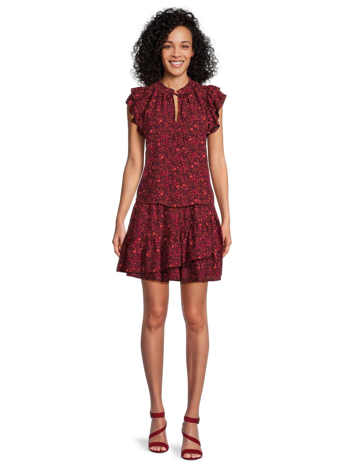 BCBG PARIS FLUTTER SLEEVE TOP