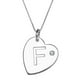 PAJ Pendentif coeur avec initiale 'F' en argent sterling avec accent de pierre du Rhin – image 1 sur 1