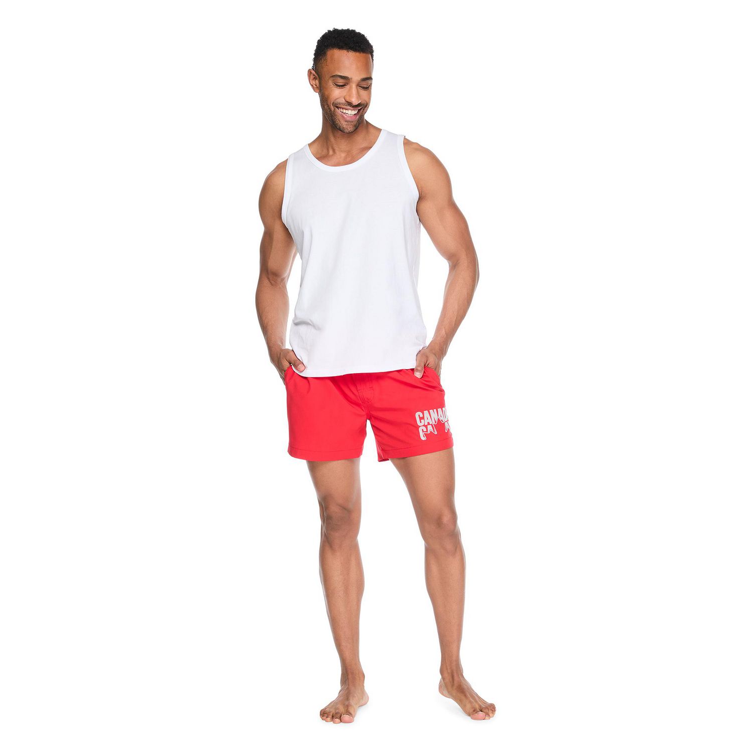 Short de bain style volley fête du Canada George pour hommes
