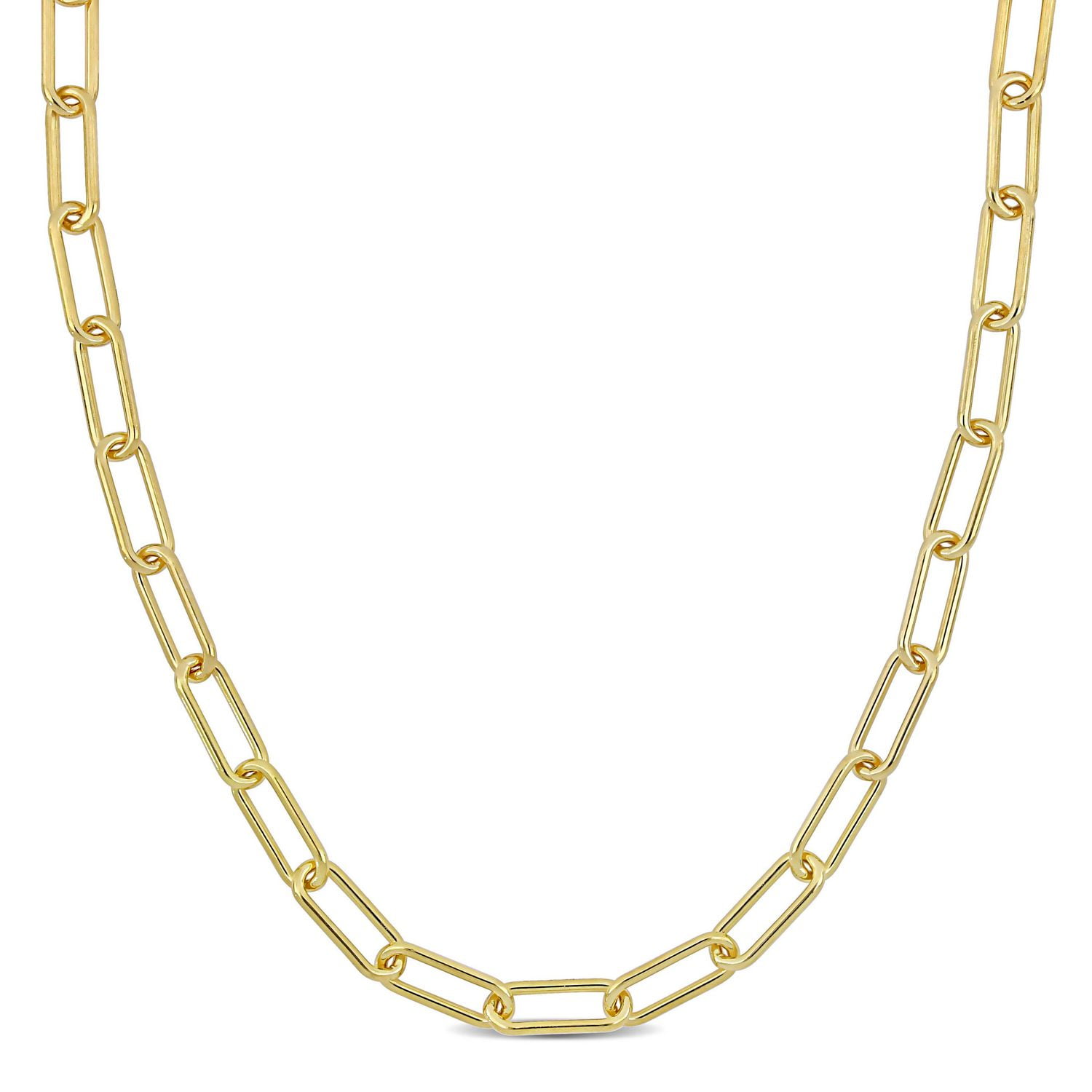 Miabella 18K Yellow Gold Plated Sterling Silver Fancy Link Chain Necklace