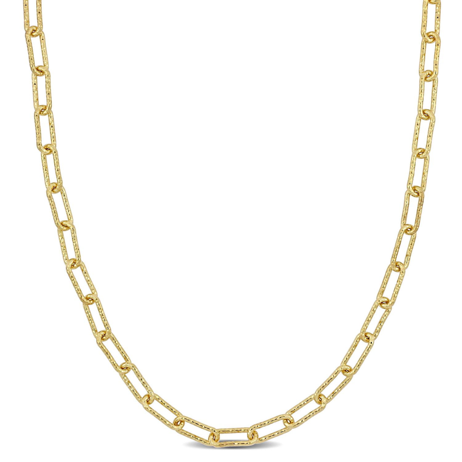 Miabella 18K Yellow Gold Plated Sterling Silver Fancy Oval Link Chain