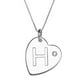 PAJ Pendentif coeur avec initiale 'H' en argent sterling avec accent de pierre du Rhin – image 1 sur 1