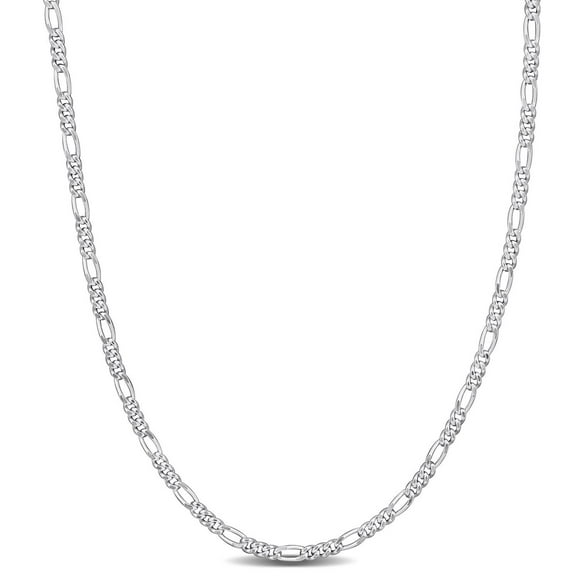 Miabella Sterling Silver Figaro Chain Necklace
