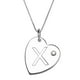 PAJ Pendentif en coeur avec initiale 'X' en argent sterling avec accent de pierre du Rhin – image 1 sur 1