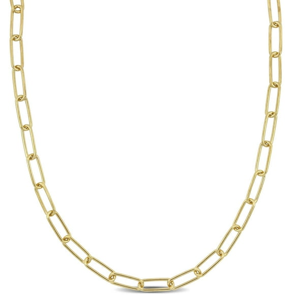 Miabella 18K Yellow Gold Plated Sterling Silver Oval Link Chain Necklace