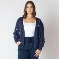 thumbnail image 1 of Devoted Women's Plus Size long sleeve knit cardigan with button-up front, 1 of 5