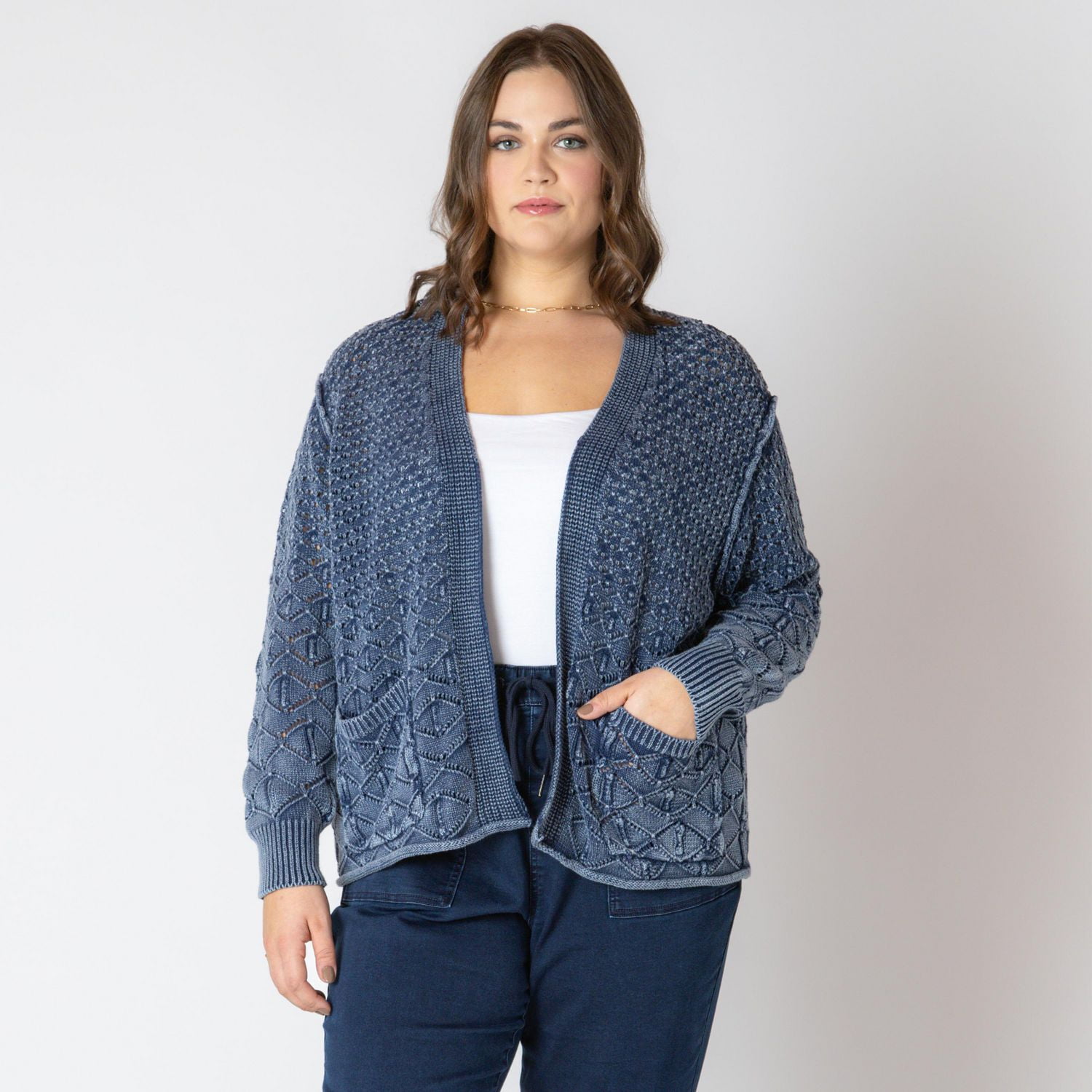 Devoted Women's Plus long sleeve knit cardigan