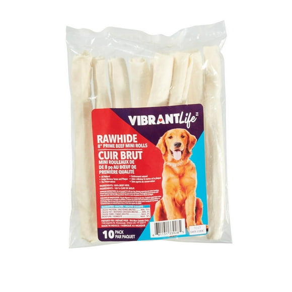 Vibrant Life Rawhide Mini Rolls, Vibrant Life 8" Mini Rls, 10Pk