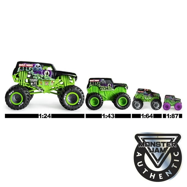 Coffret de jeu et rangement Monster Jam Garage avec monster truck Grave  Digger exclusif, lumières et sons