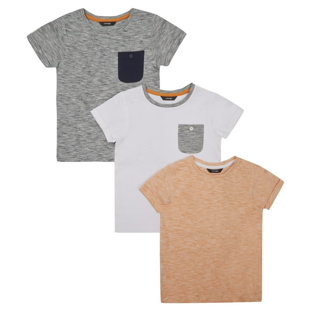 Paq. de 3 t-shirts avec poche George British Design pour garçons