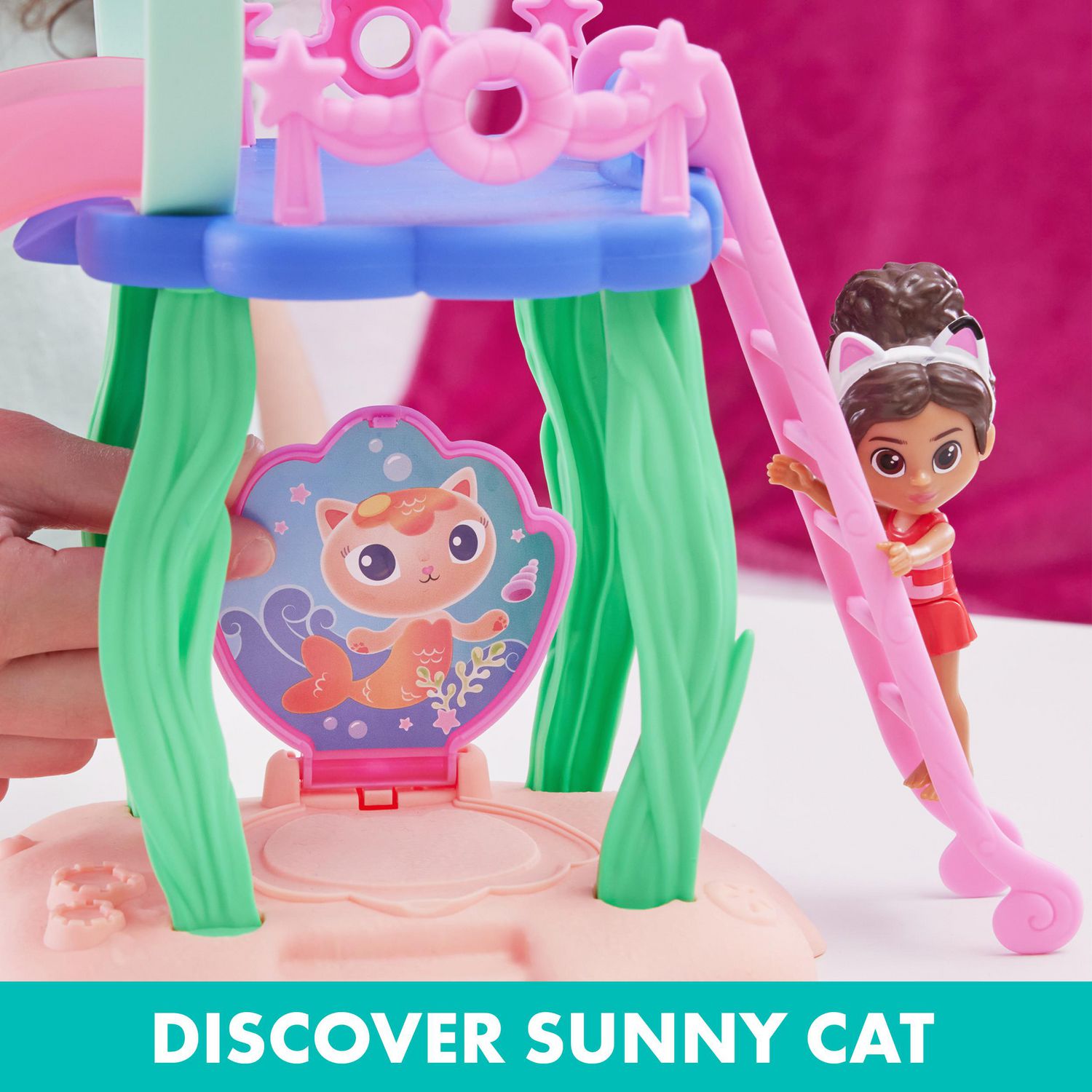 Gabby's Dollhouse, Purr-ific Pool Playset with Gabby and MerCat