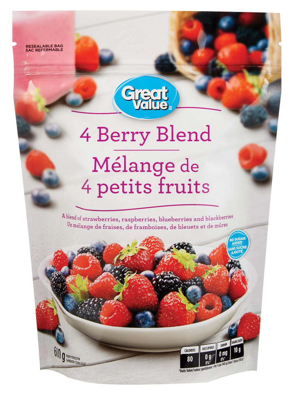 Great Value 4Berry Frozen Fruit Blend Walmart Canada