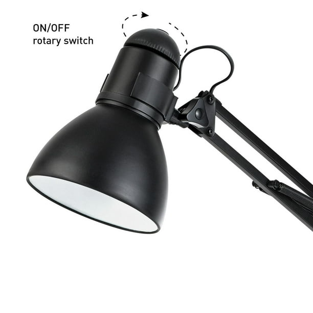 Lampe de table led frisbee 1 ampoule, noir mat avec verre fumé