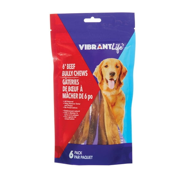 Vibrant Life Bully Chews, Vibrant Life 6" Beef Chws, 6Pk
