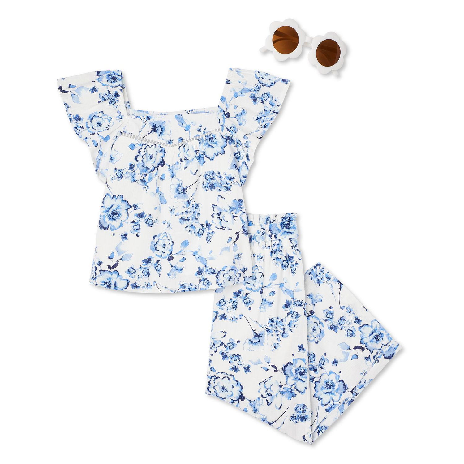 Ensemble 3 pièces avec pantalon en lin George pour petites filles