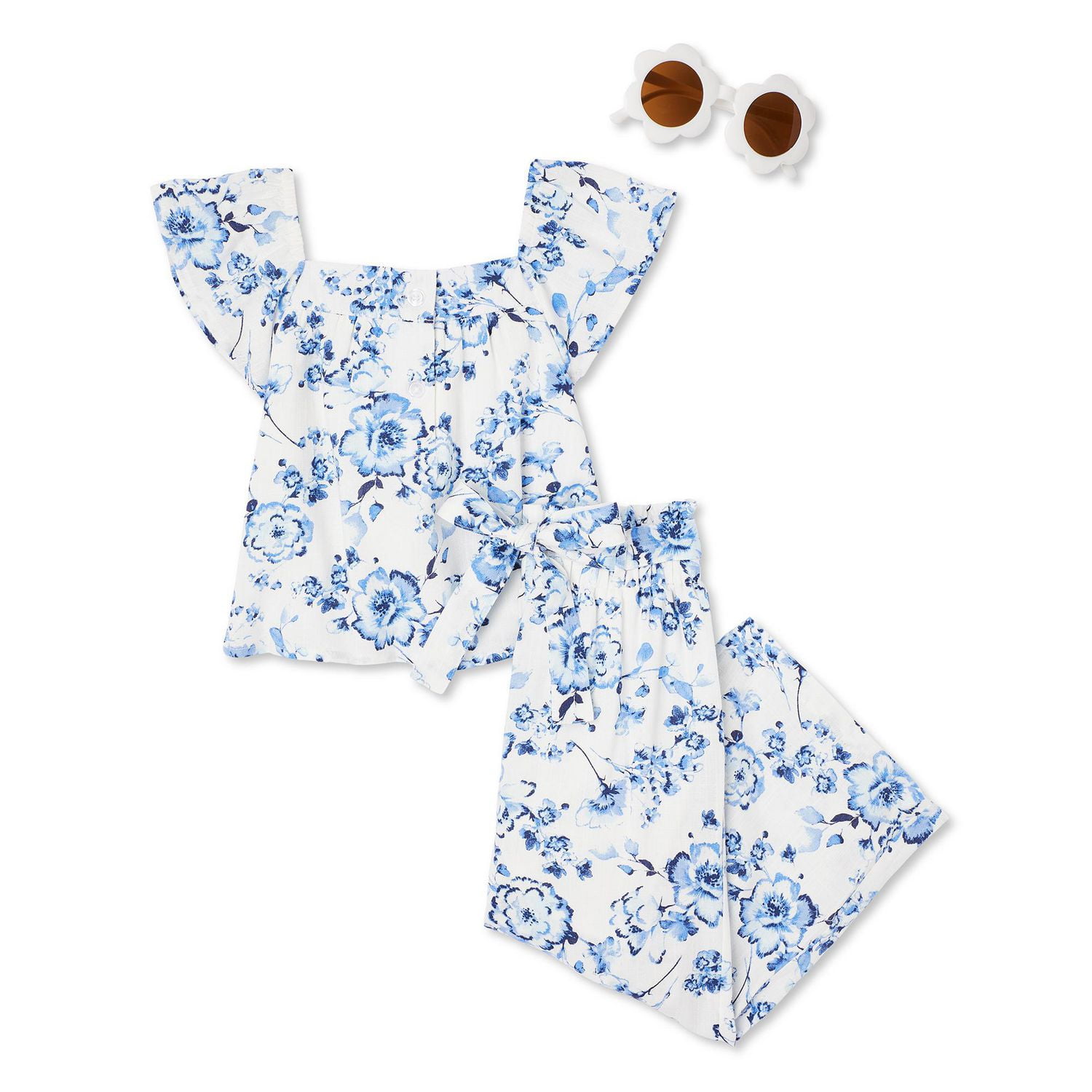 Ensemble 3 pièces avec pantalon en lin George pour petites filles