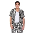 thumbnail image 2 of No Boundaries Men's Short Sleeve Button Front Printed Resort Shirt, 2 of 6