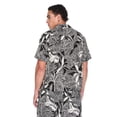thumbnail image 4 of No Boundaries Men's Short Sleeve Button Front Printed Resort Shirt, 4 of 6