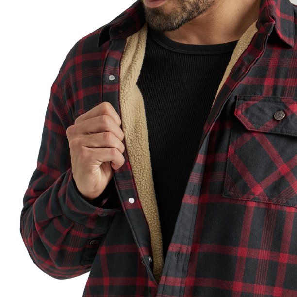 Homme Veste chemise doublée en sherpa, Homme Réductions