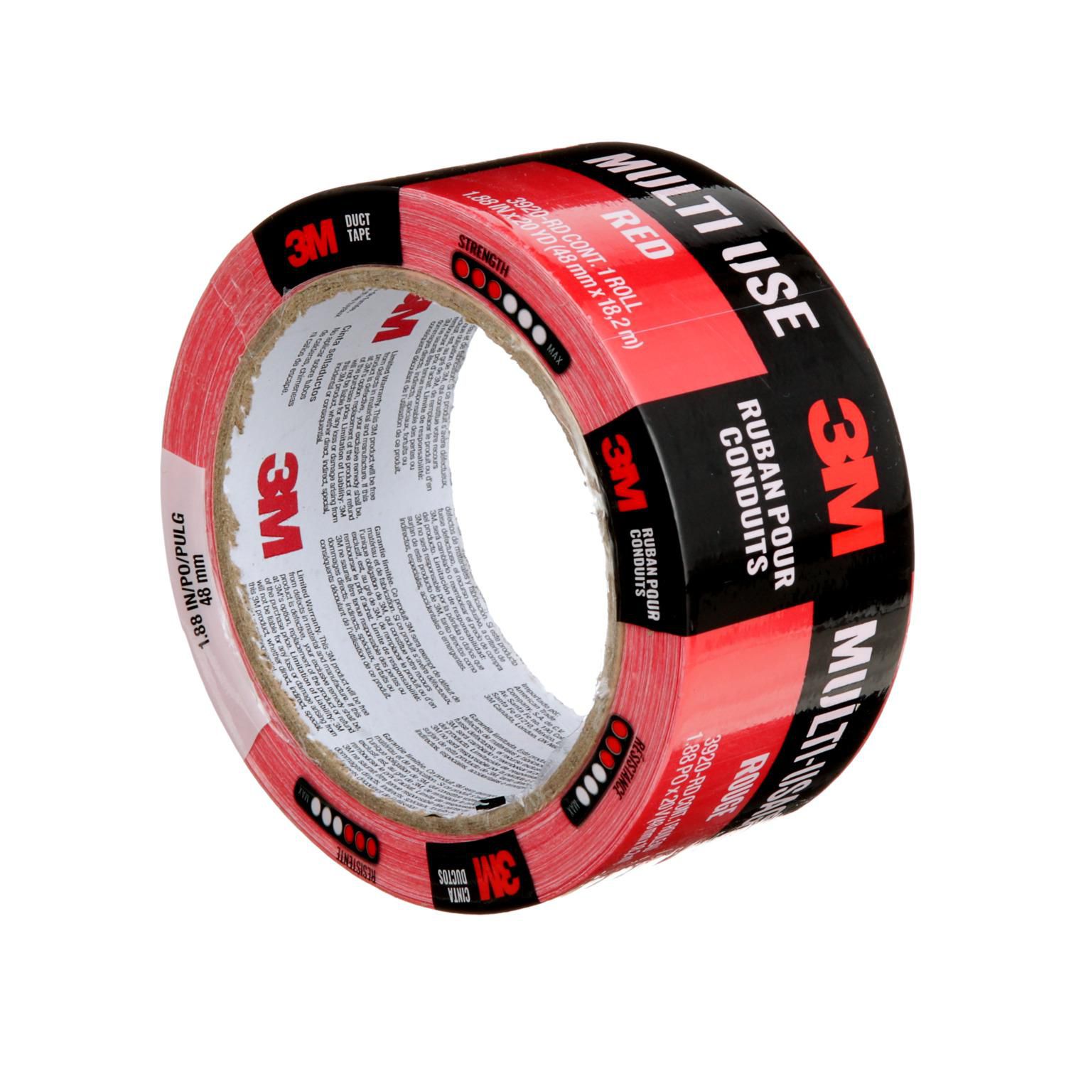 3M™ Multi-Purpose Duct Tape, 3920-RD, Red, 1.88 in x 20 yd, 1 Per