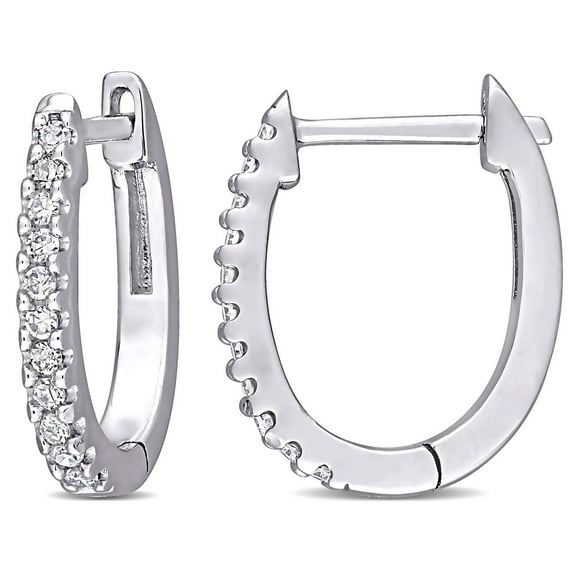 Miabella 1/8 Carat T.W. Diamond 10K White Gold Vintage Cuff Earrings