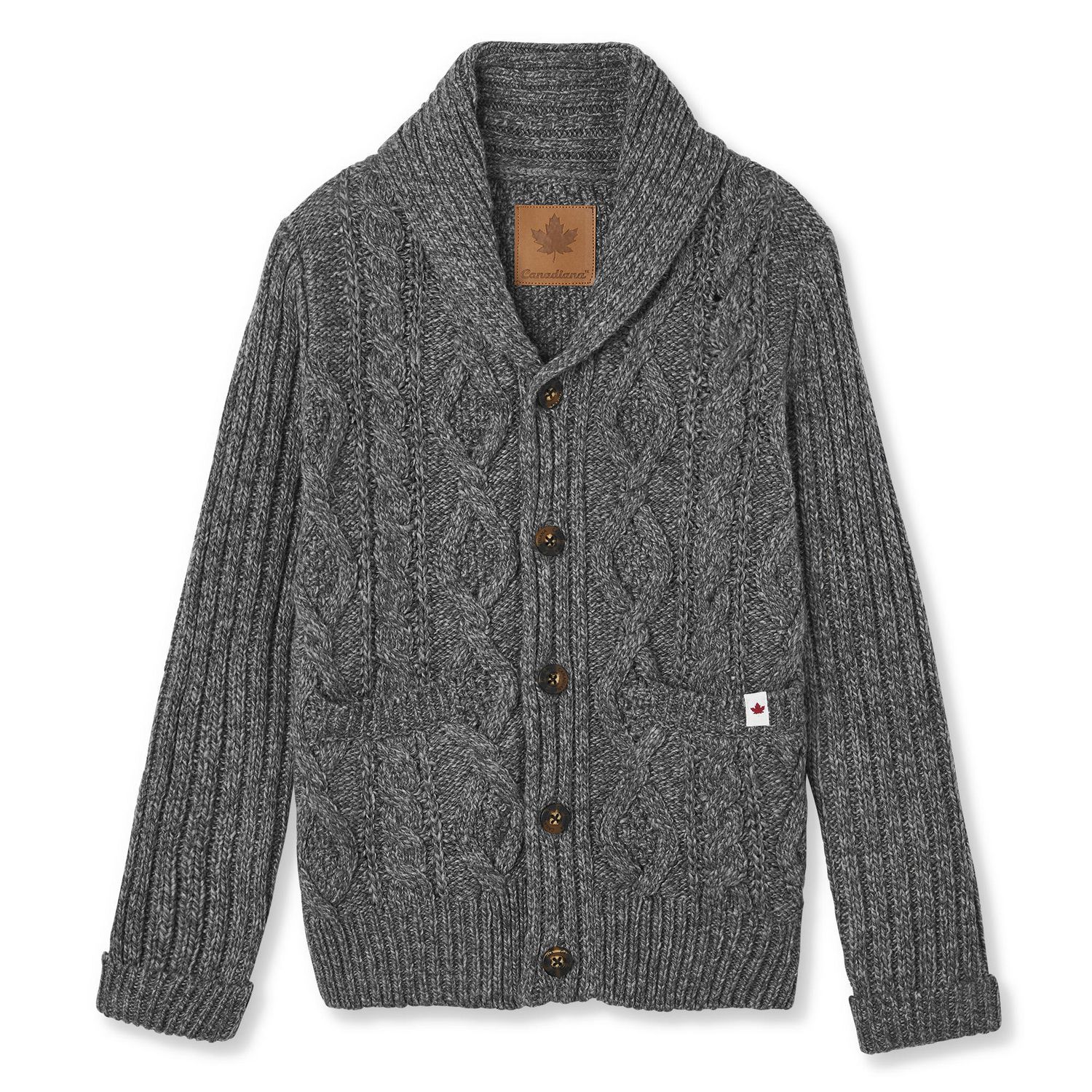 Canadiana Boys' Shawl Collar Cable Sweater | Walmart Canada