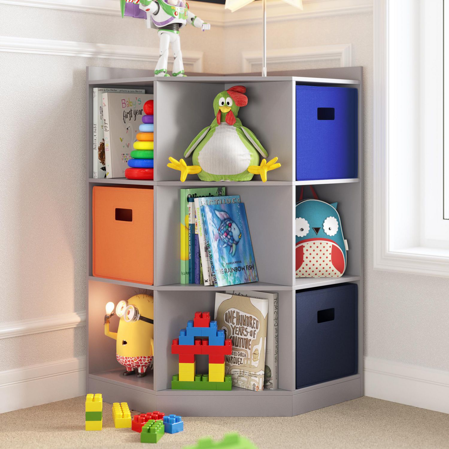 Corner shelf shop for kids room