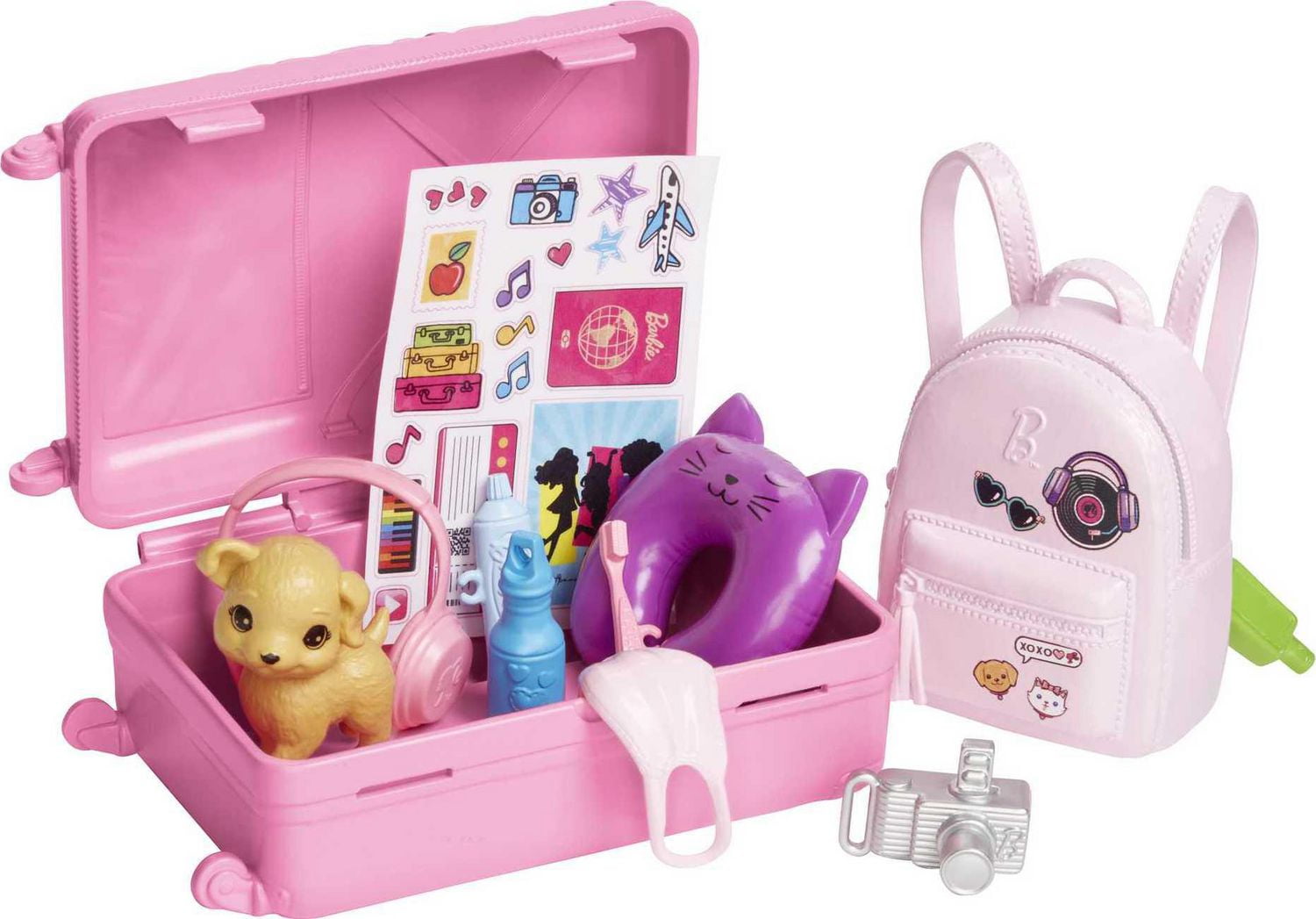 Barbie Doll and Accessories Travel Set with Puppy Ages 3