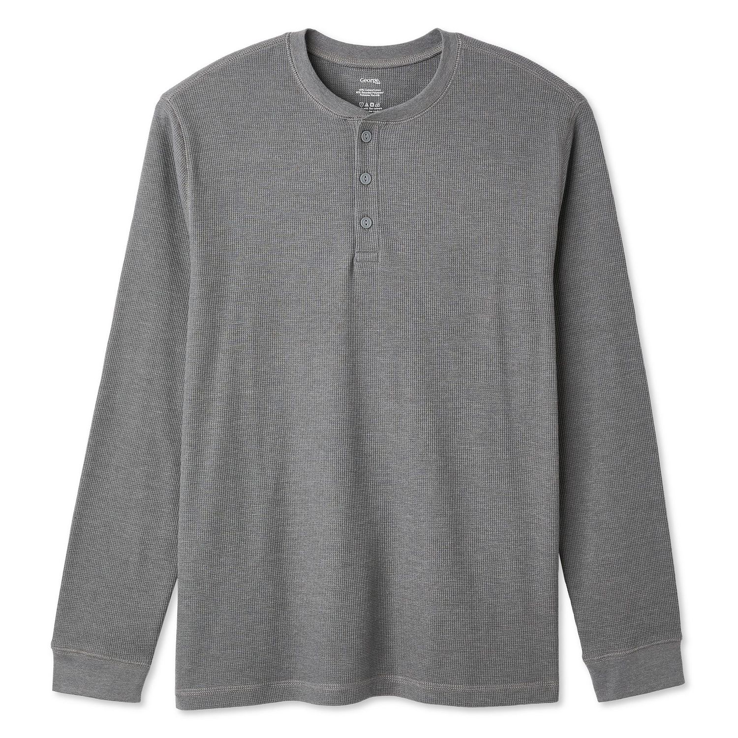 George Men's Long-Sleeve Henley T-Shirt