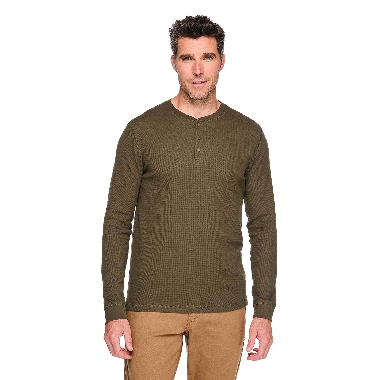 George Men's Long-Sleeve Henley T-Shirt