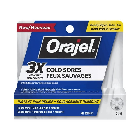 Orajel Cold Sore, Orajel Cold Sore 3x Medicated Gel 5.3g