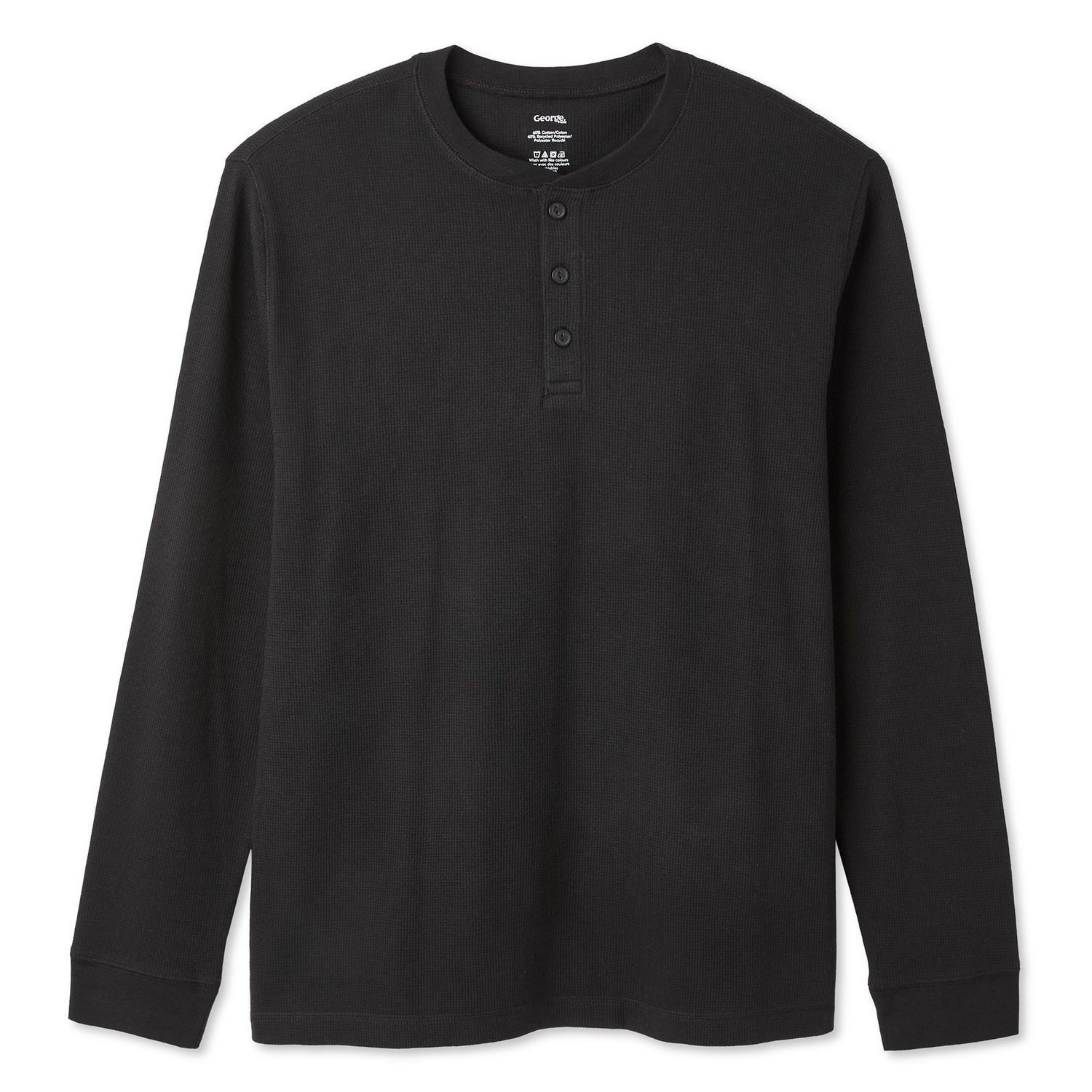 George Men's Long-Sleeve Henley T-Shirt