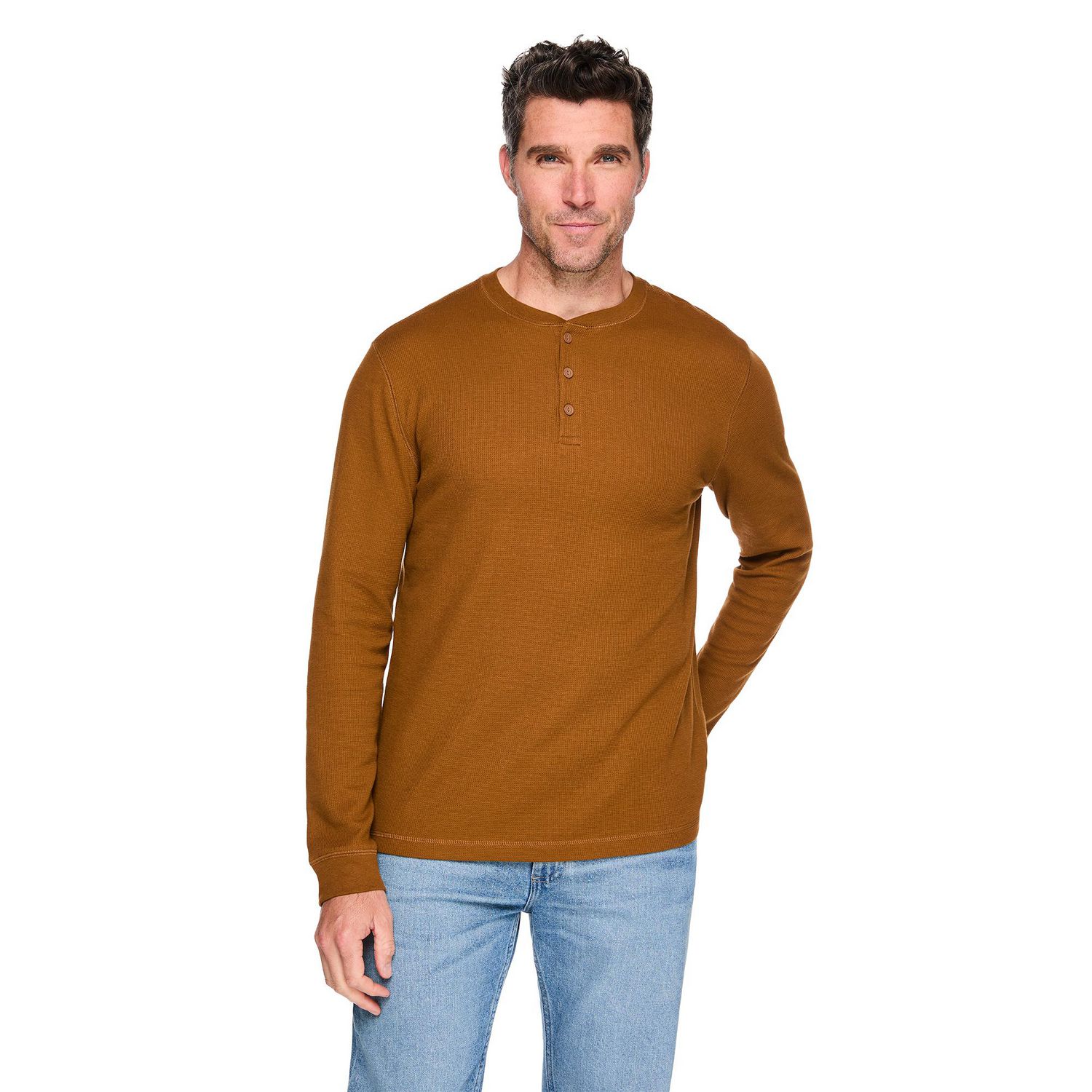 George Men's Long-Sleeve Henley T-Shirt