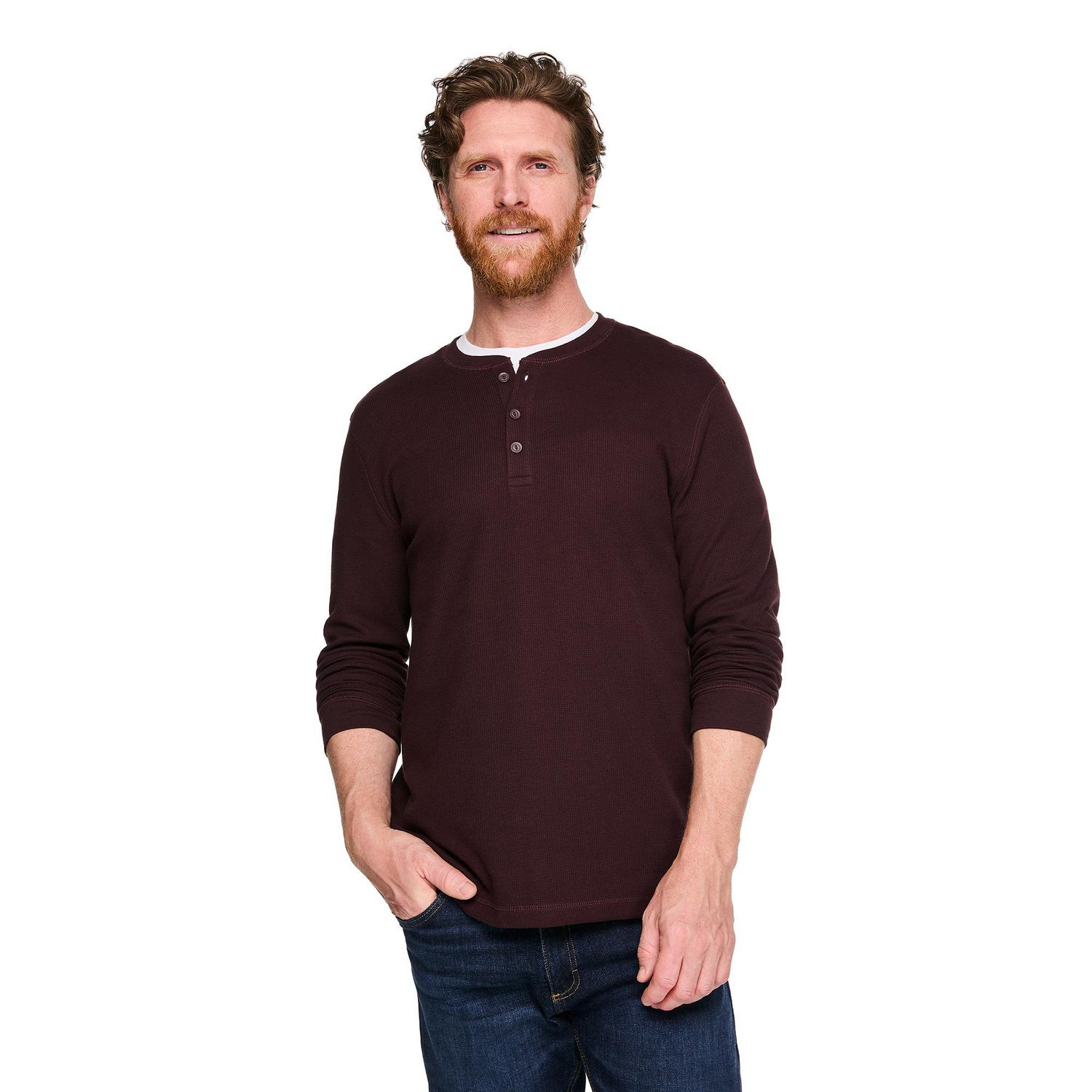 George Men's Long-Sleeve Henley T-Shirt