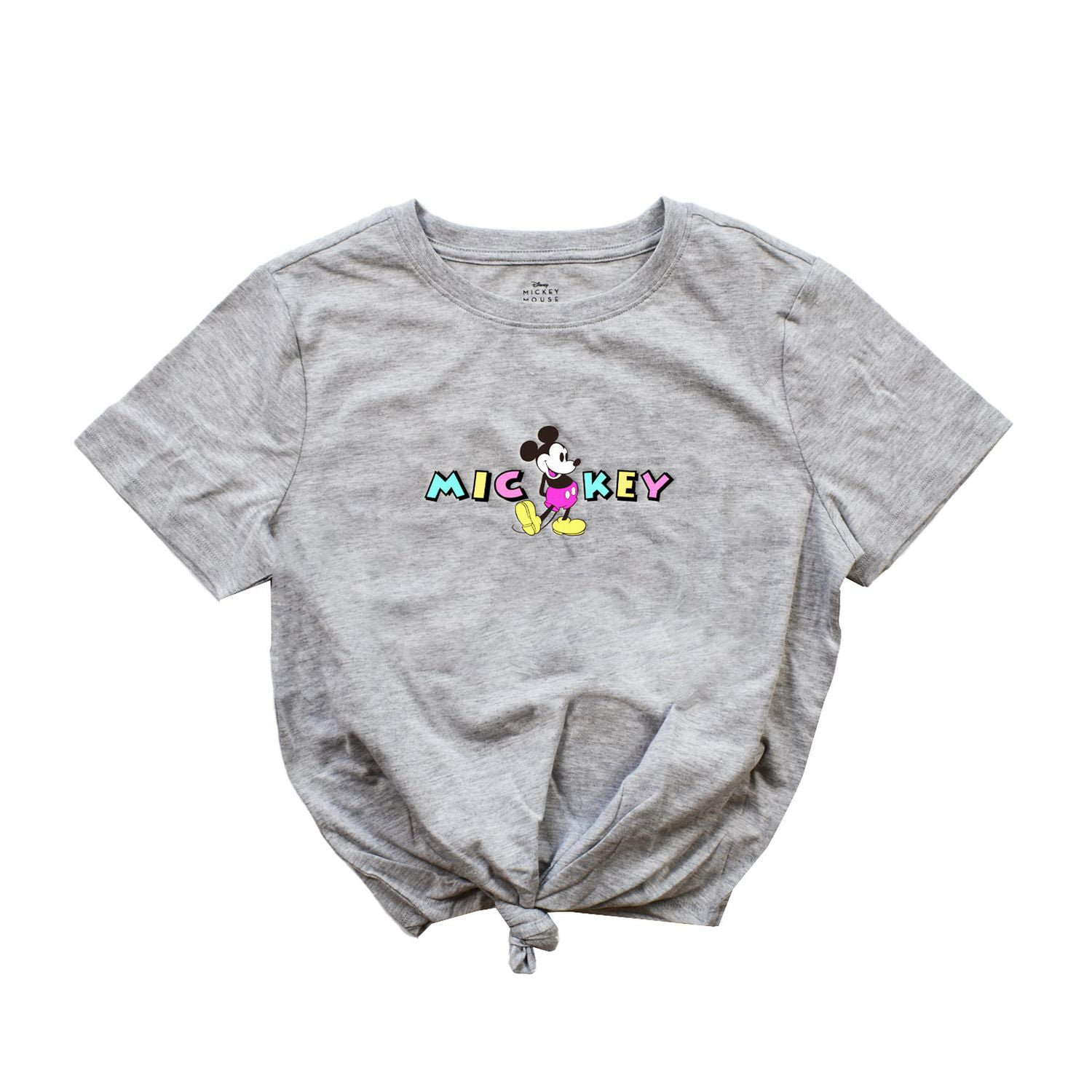 Ladies Disney Mickey Mouse Front Tie Short Sleeve Top