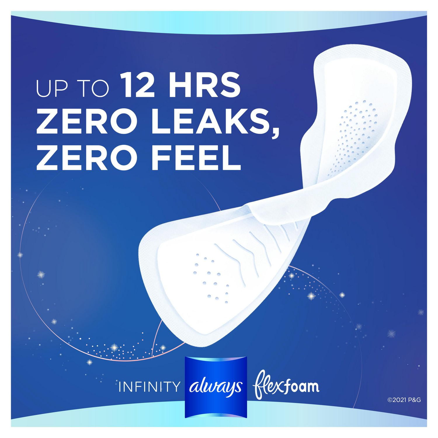 Always Infinity Feminine Pads for Women, Size 5 Extra Heavy Overnight, with  wings, unscented, 22 Count 
