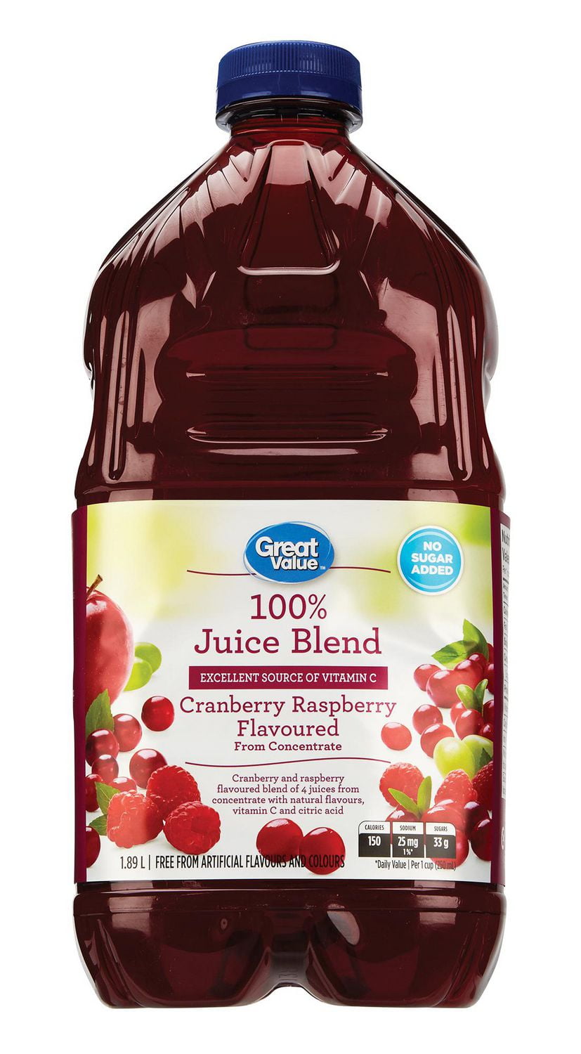 Great Value 100 Juice Blend Cranberry Raspberry Walmart Canada