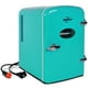 Koolatron 4L Retro Portable Mini Réfrigérateur 12V DC 110V 6 Can Cooler Noir, Aqua, Rose – image 2 sur 9