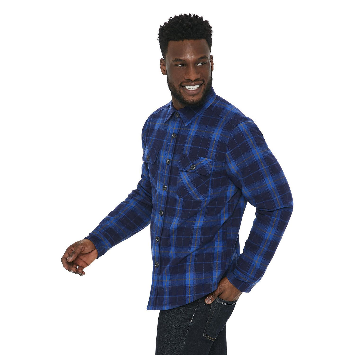 Sherpa lined flannel deals for men