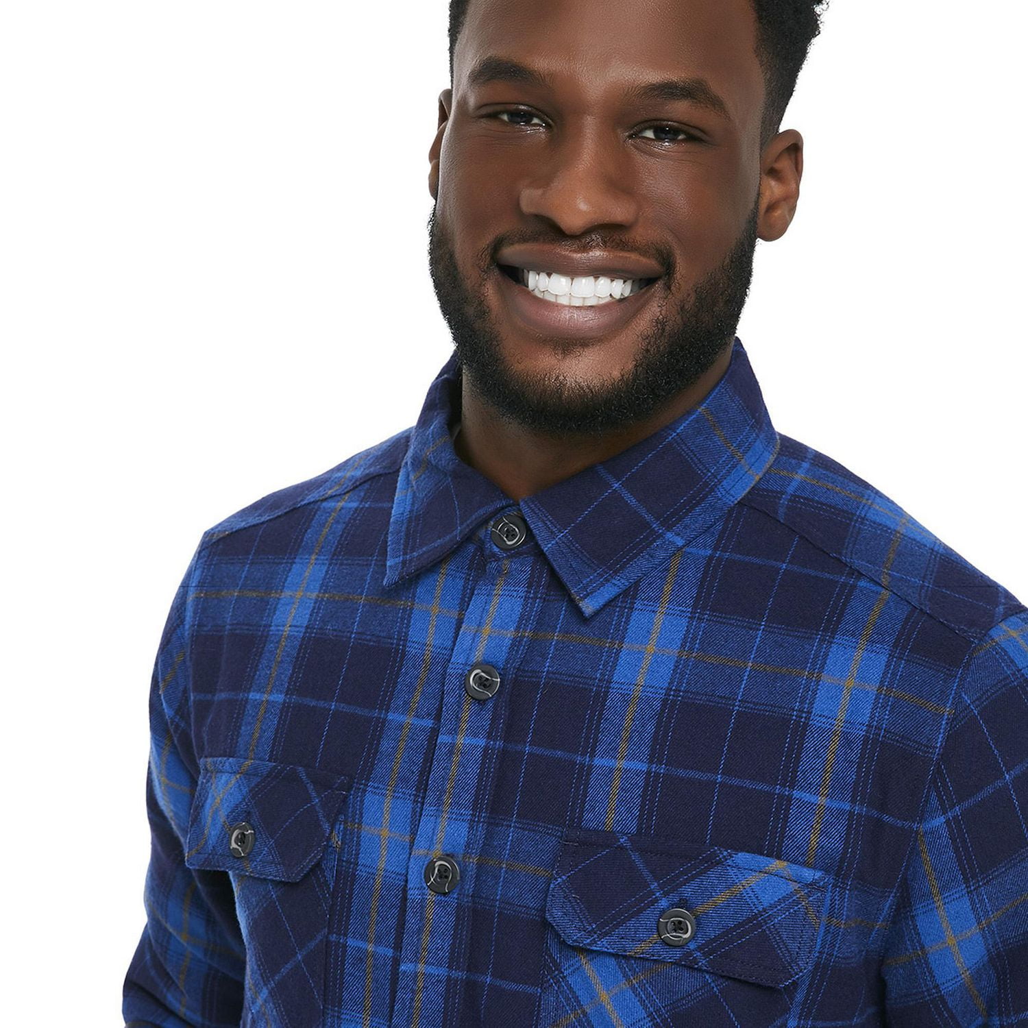 George Men's Sherpa Lined Flannel Shirt Jacket