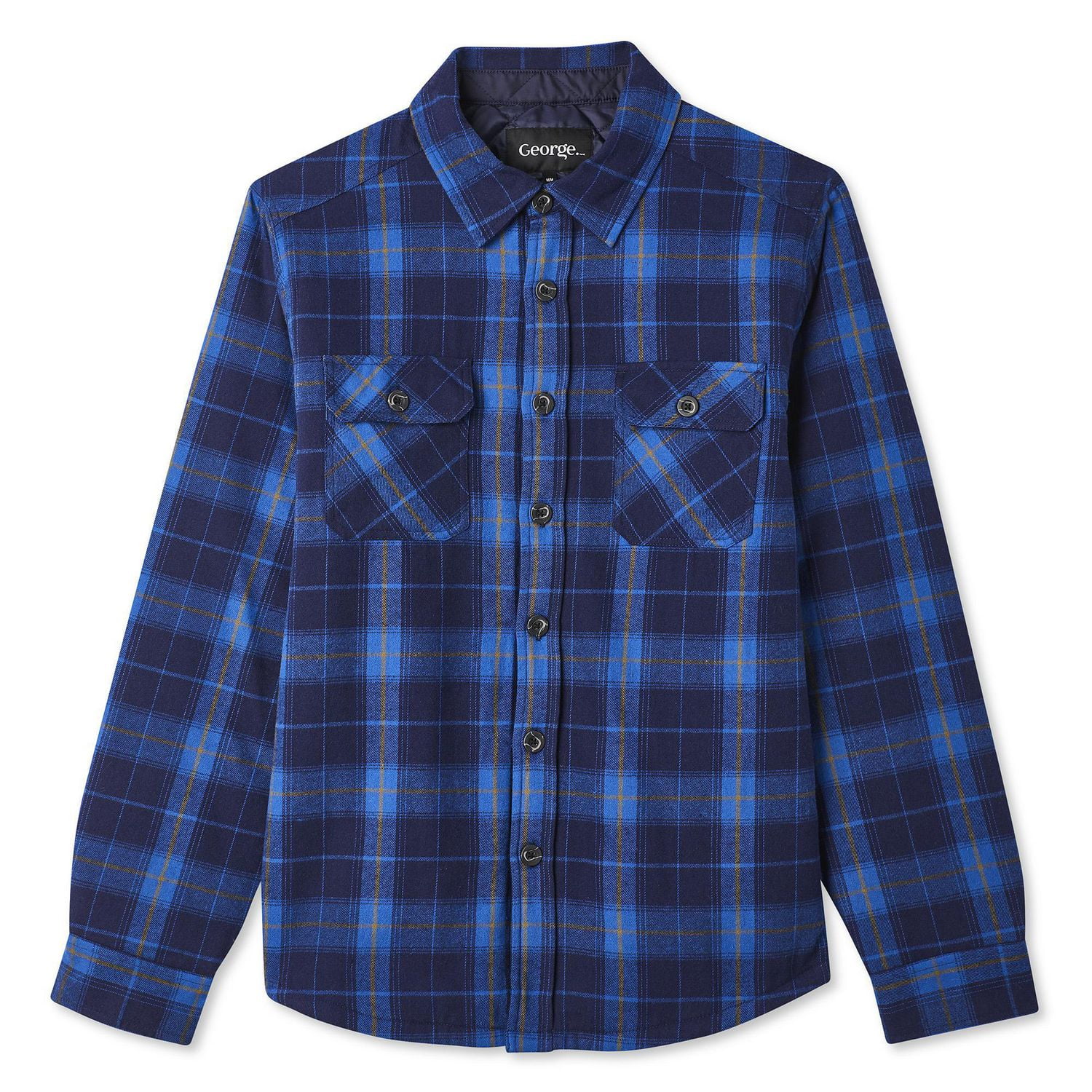 George Men's Sherpa Lined Flannel Shirt Jacket