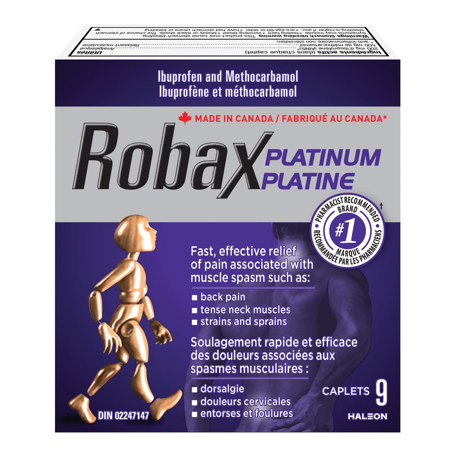 Robax Platinum Back Pain Relief And Muscle Relaxant, Caplets, 9 Count