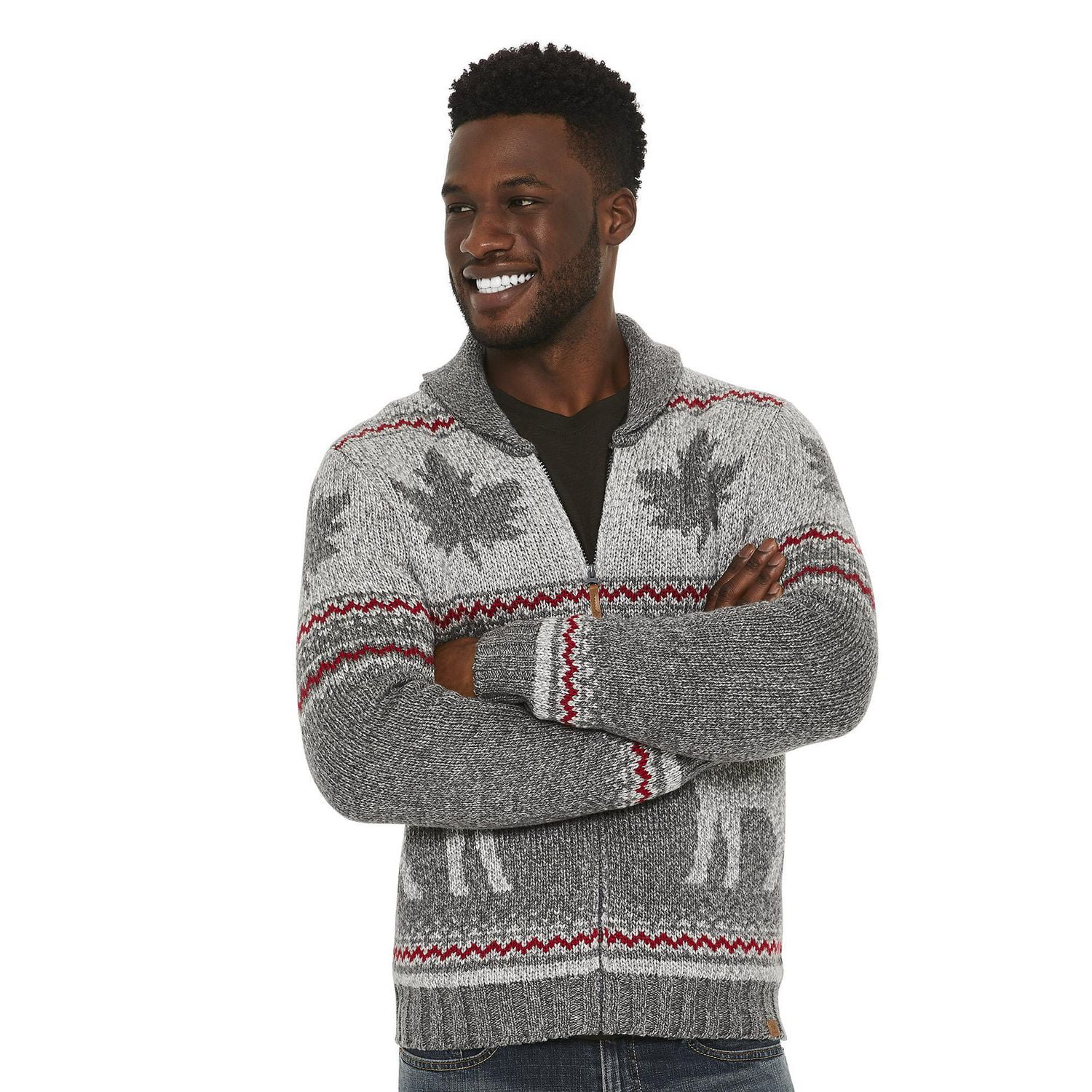 Canadiana Men s Nordic Cardigan Walmart