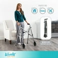 thumbnail image 2 of Stander Wonder Walker, Lightweight Folding Space Saver Walker for Seniors, Adult Walker with Wheels, Two Wheeled Rolling Walker and Ski Glides, 2 of 7
